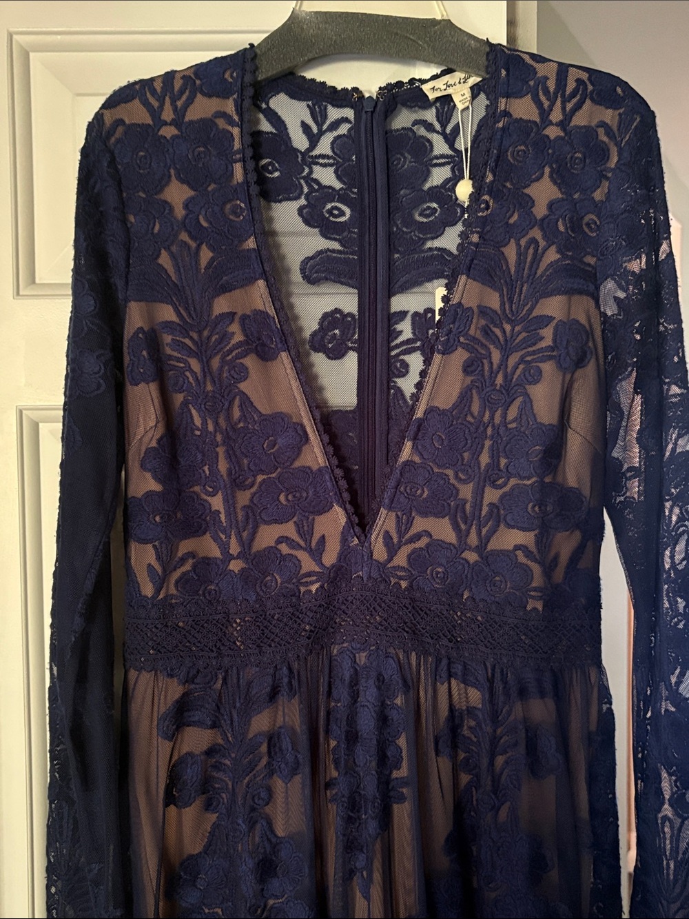 For Love And Lemons Navy Lace Maxi Slip Dress - Picture 9 of 10